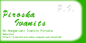 piroska ivanits business card